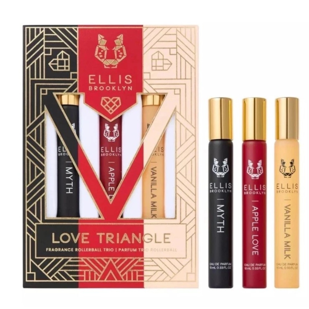 ELLIS BROOKLYN Love Triangle Fragrance Rollerball Trio - .33 fl oz ea. NIB